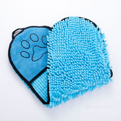 Chenille Pet Drying Towel with Hand Pockets (photo 9)