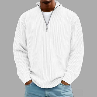 Men's Corduroy Zip Stand-Collar Pullover (photo 2)