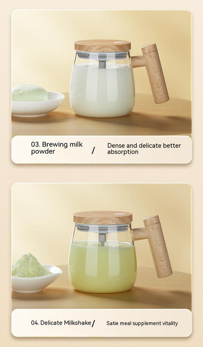 Self-Stirring Glass Coffee Mug, 400 ml (photo 33)