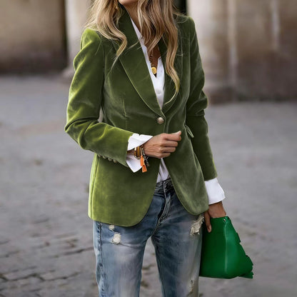 Women's Slim-Fit Velvet Blazer (photo 15)