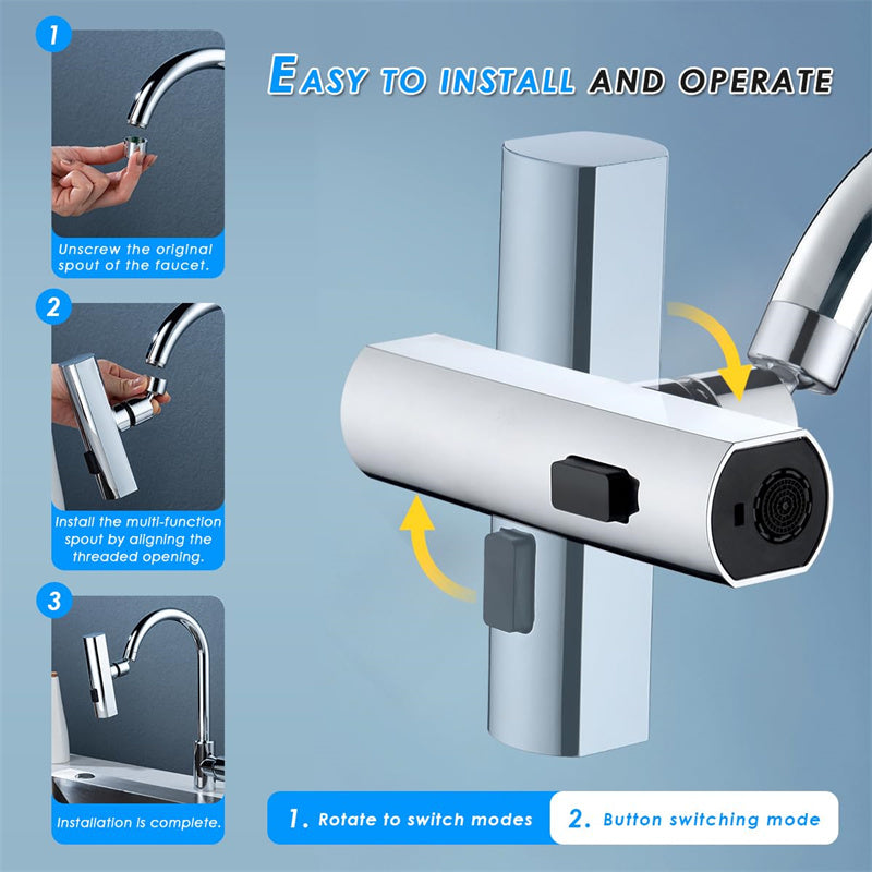 3-Mode Swivel Kitchen Faucet Extender (photo 3)
