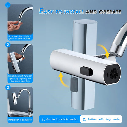 3-Mode Swivel Kitchen Faucet Extender (photo 3)