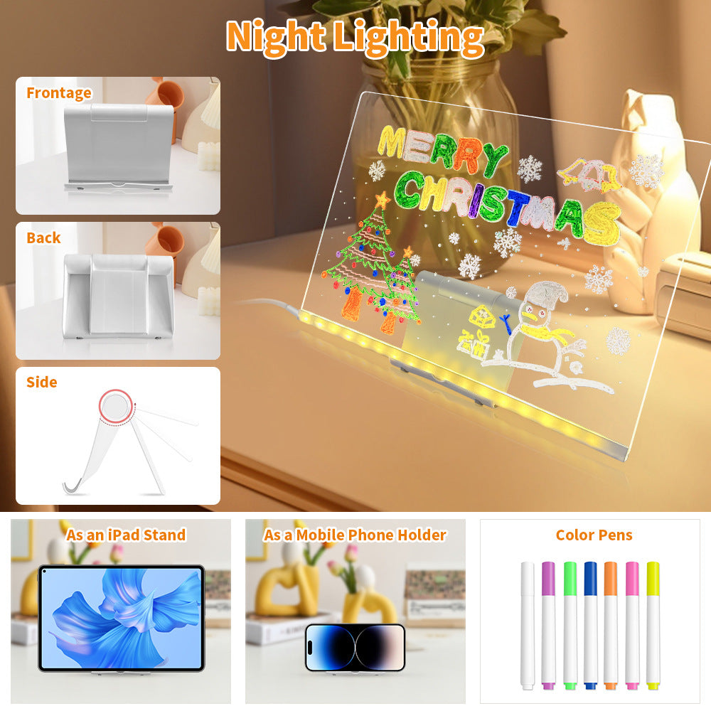 LED Acrylic Message Board with Stand, USB