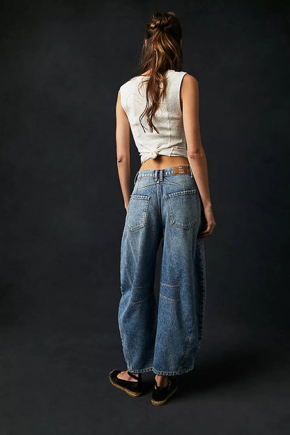 Women's Mid-Rise Wide-Leg Barrel Jeans (photo 24)