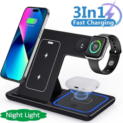 3-in-1 Foldable Wireless Charging Stand with LED