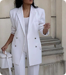Women's Single-Breasted Jacket and Slim Trousers Suit (photo 15)