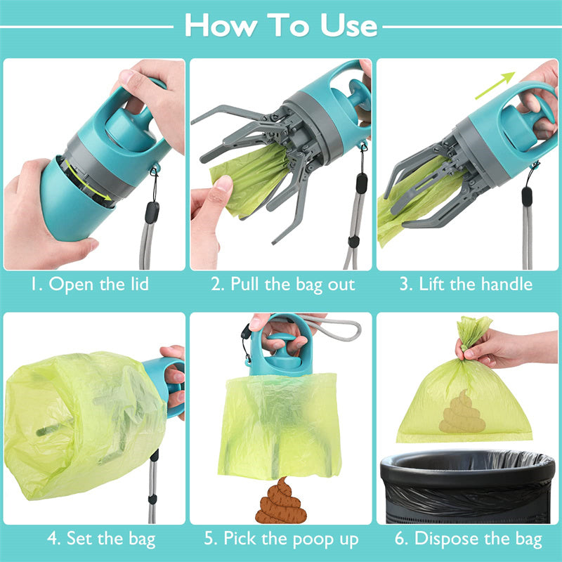 Dog Poop Scooper with Built-In Bag Dispenser (photo 7)