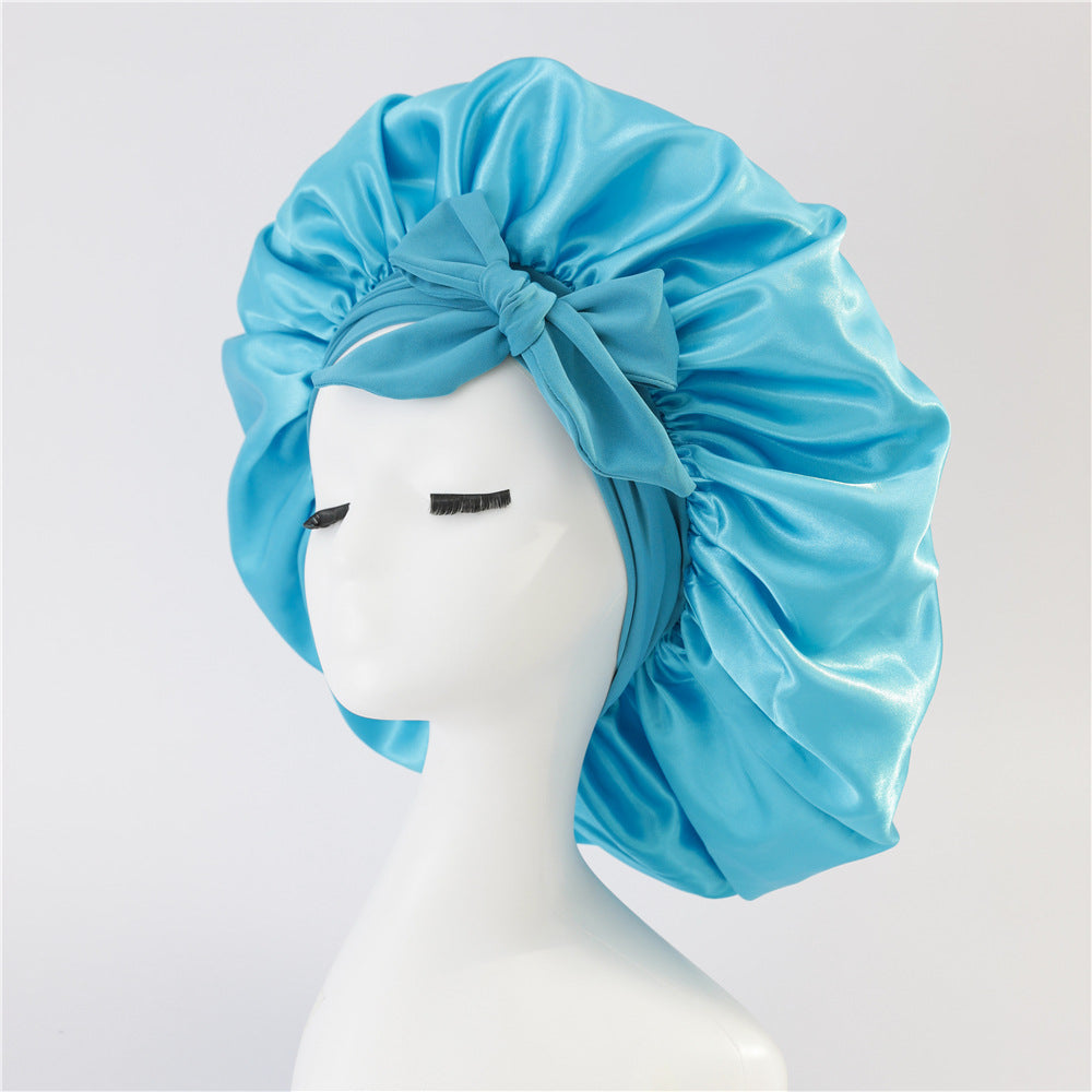 Satin Sleep Bonnet with Ribbon (photo 26)