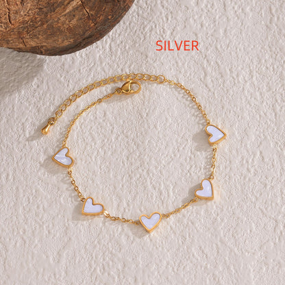 Stainless Steel Enamel Heart Bracelet (photo 12)