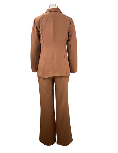 Women's Lapel Blazer and Straight-Leg Pants Set (photo 28)