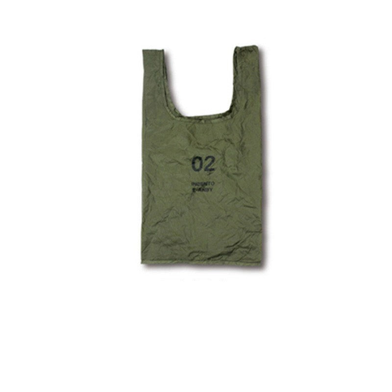 Foldable Reusable Shopping Bag, Polyester - Army Green (photo 1)
