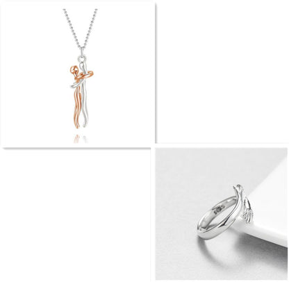 Hugging Figures Pendant Necklace (photo 21)