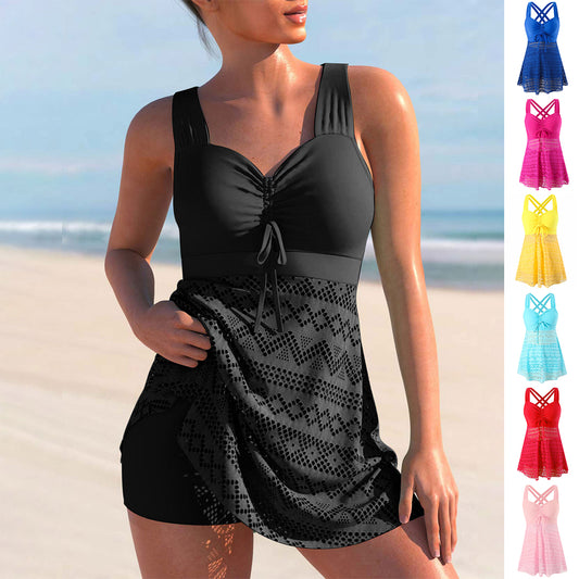 Women's Lace One-Piece Swimsuit with Chest Pads