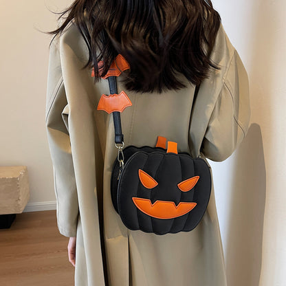 Pumpkin and Bat Crossbody Bag (photo 2)