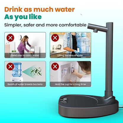 Rechargeable Electric Water Bottle Pump with Stand and Extension Tube (photo 6)