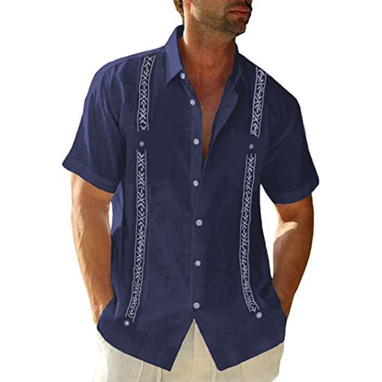 Men's Short-Sleeve Guayabera Shirt (photo 3)