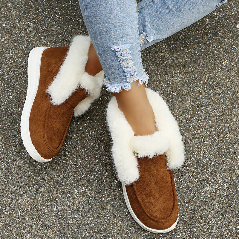 Women's Slip-On Snow Boots with Plush Collar and Lining (photo 5)