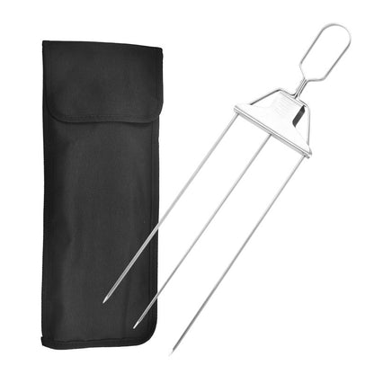 3-Prong Stainless Steel BBQ Skewer Forks (photo 5)