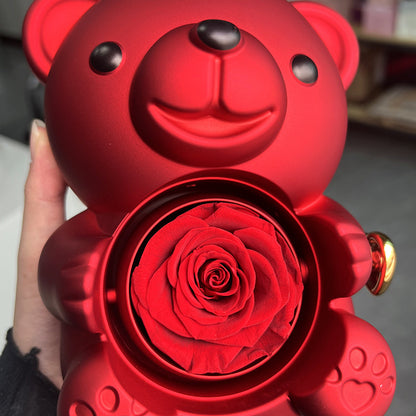 Rotating Bear and Rose Jewelry Gift Box (photo 4)