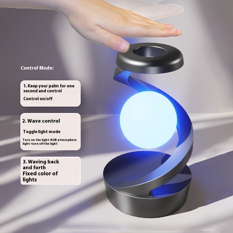 Rotating Moon Desk Lamp with Optional Wireless Charger (photo 6)