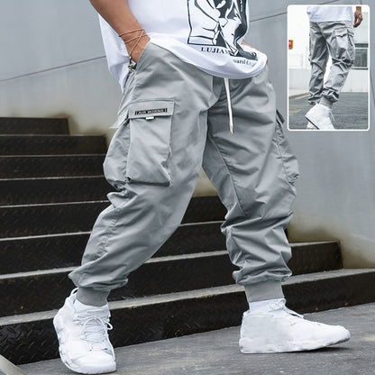 Men's Multi-Pocket Cargo Drawstring Pants
