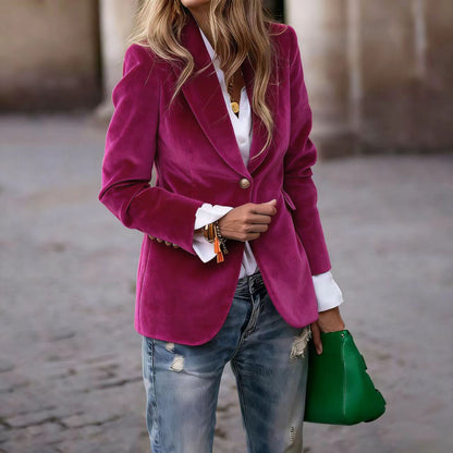 Women's Slim-Fit Velvet Blazer (photo 23)