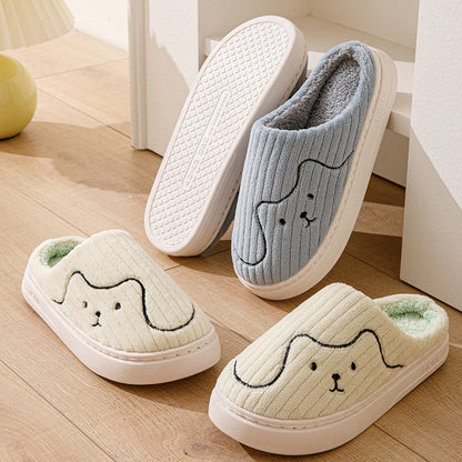 Striped Cat Plush House Slippers (photo 5)