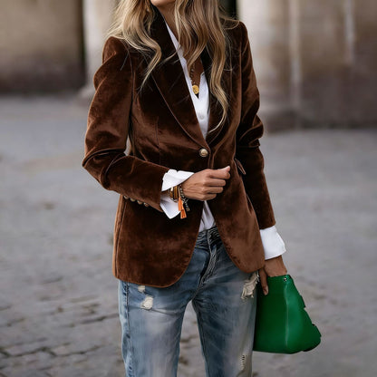 Women's Slim-Fit Velvet Blazer (photo 17)