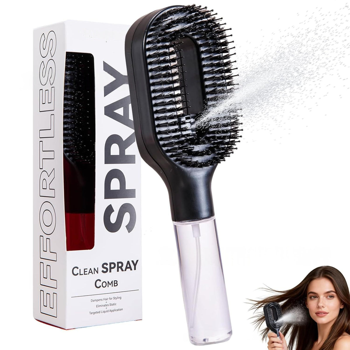 2-in-1 Detangling Brush with Built-In Mist Spray Bottle (photo 9)