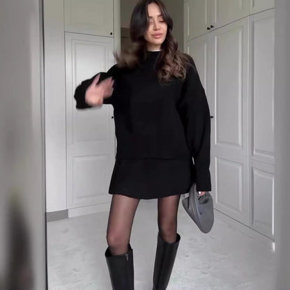 Women's Knit Sweater and Mini Skirt Set (photo 7)