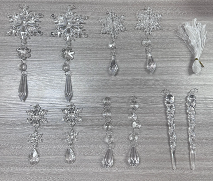 Clear Acrylic Icicle Christmas Ornaments, 10 Pcs (photo 14)
