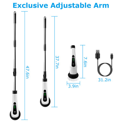 Cordless Electric Spin Scrubber with 8 Brush Heads and Extension Arm (photo 4)