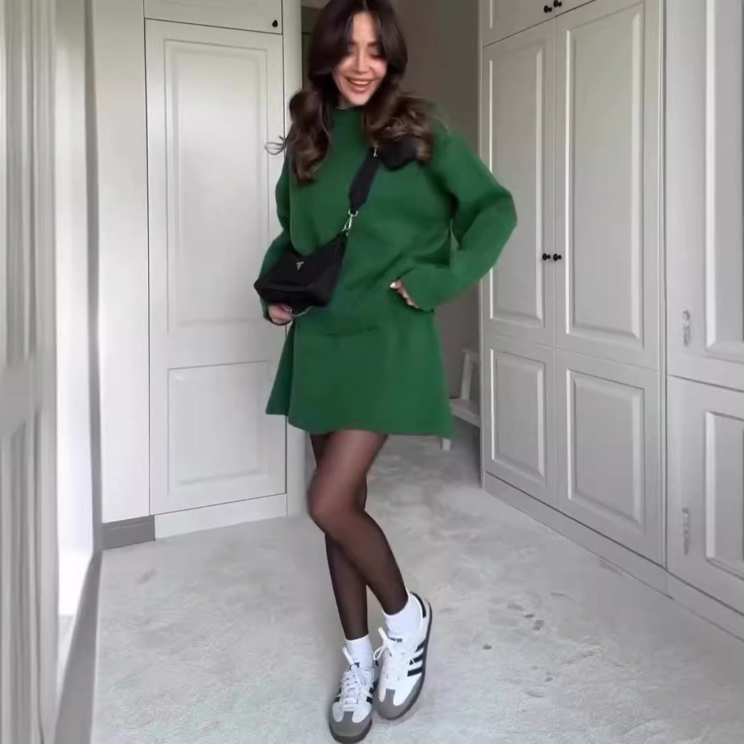 Women's Knit Sweater and Mini Skirt Set (photo 2)