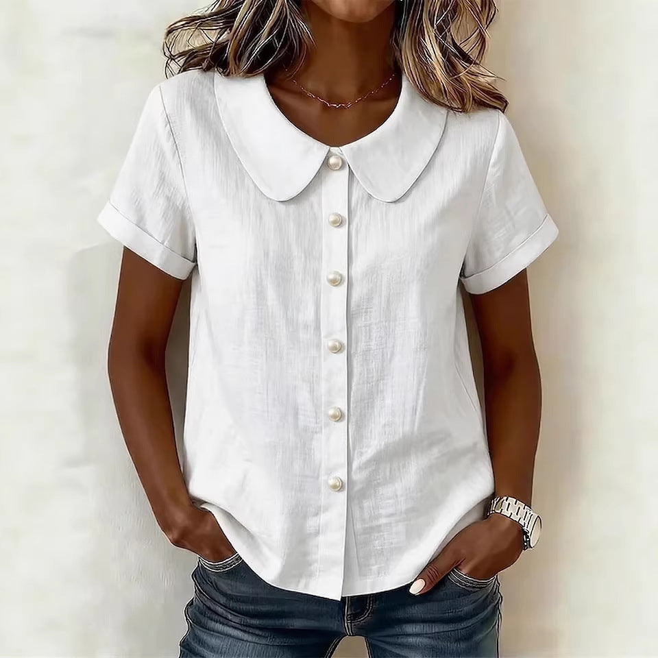 Women's Short-Sleeve Loose Casual Shirt (photo 3)