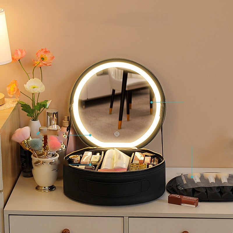 Round LED Mirror Makeup Bag (photo 3)