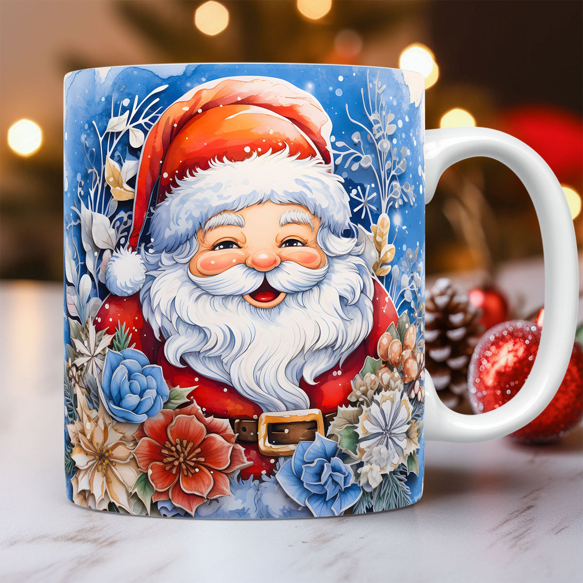 3D Santa Christmas Ceramic Mug, 325 ml (photo 11)