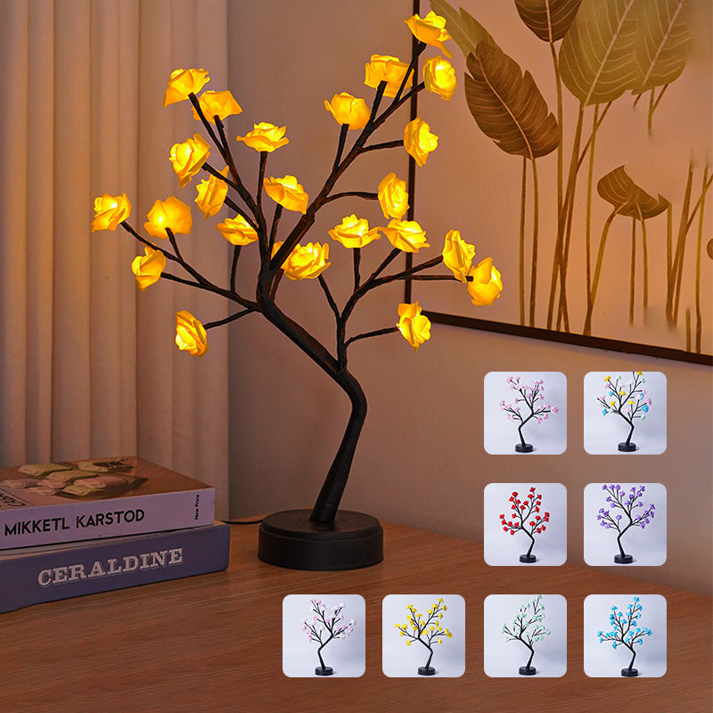 USB LED Rose Tree Table Lamp