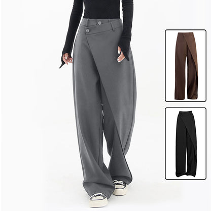 Women's High-Waist Irregular Wide-Leg Pants