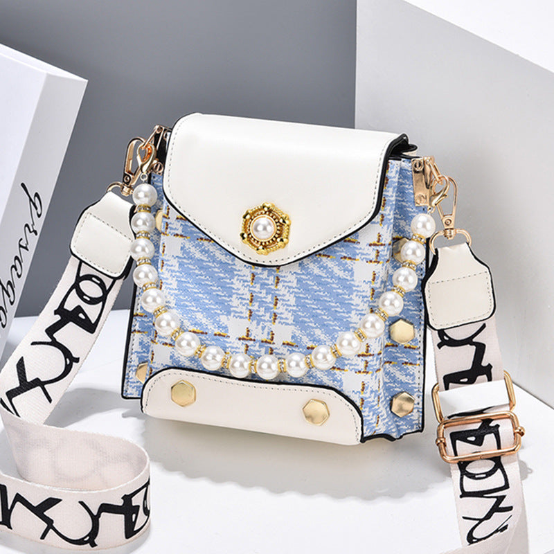 Mini Crossbody Phone Bag with Pearl Chain (photo 9)