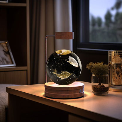 3D Engraved Crystal Ball Night Light with Wooden Base, USB (photo 104)