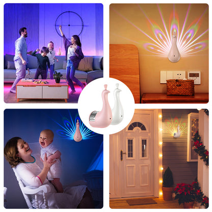 Peacock Feather Projection Wall Lamp with Remote (photo 4)