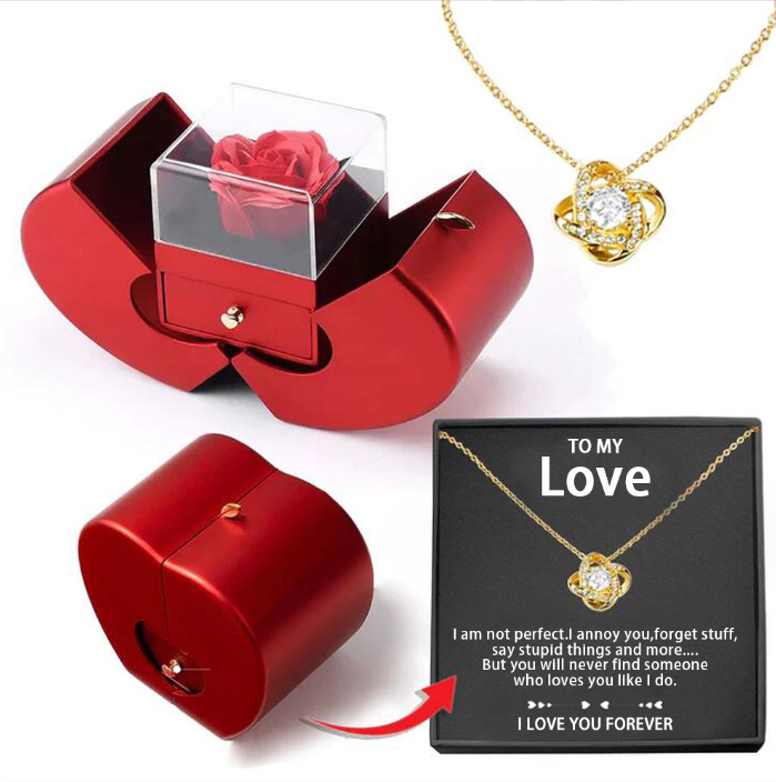 Preserved Rose Apple Gift Box with Necklace (photo 18)