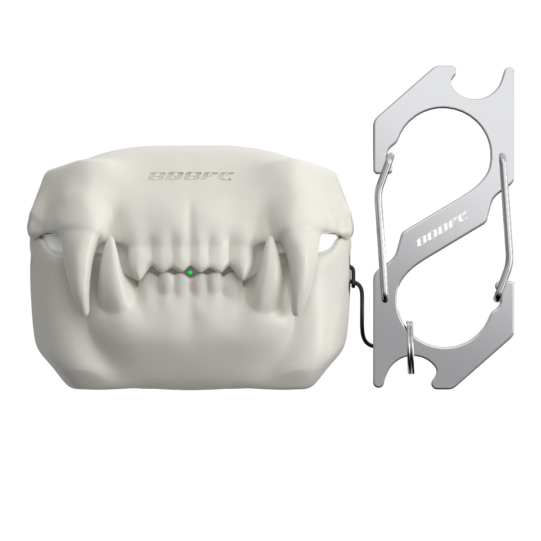 Teeth-Shaped Silicone Earbud Case with Keychain for AirPods (photo 2)