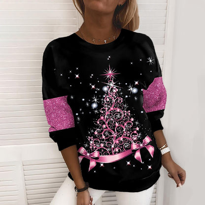 Women's 3D Print Christmas Pullover Sweatshirt (photo 6)