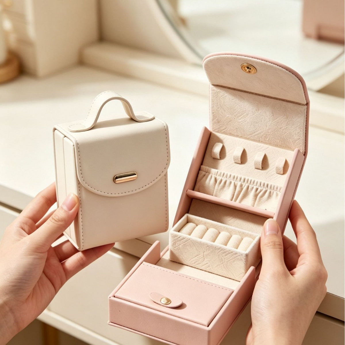 Travel Jewelry Case with Slide-Out Tray (photo 5)