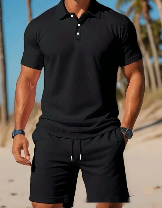 Men's Mesh Short-Sleeve Shirt and Shorts Set (photo 16)