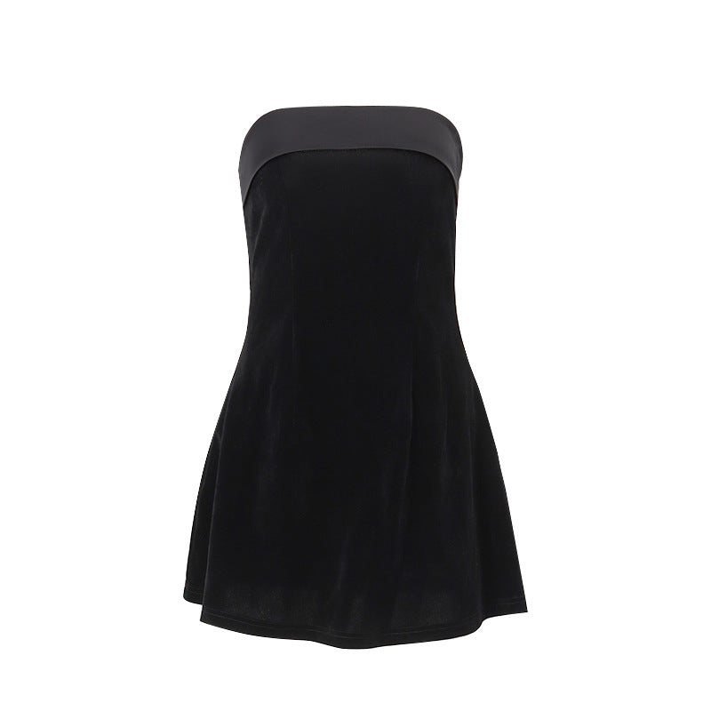 Women's Strapless A-Line Mini Dress with Zipper (photo 6)