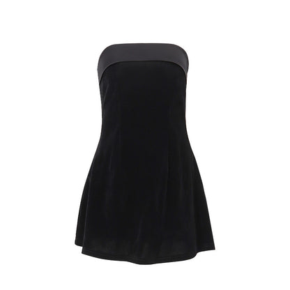 Women's Strapless A-Line Mini Dress with Zipper (photo 6)