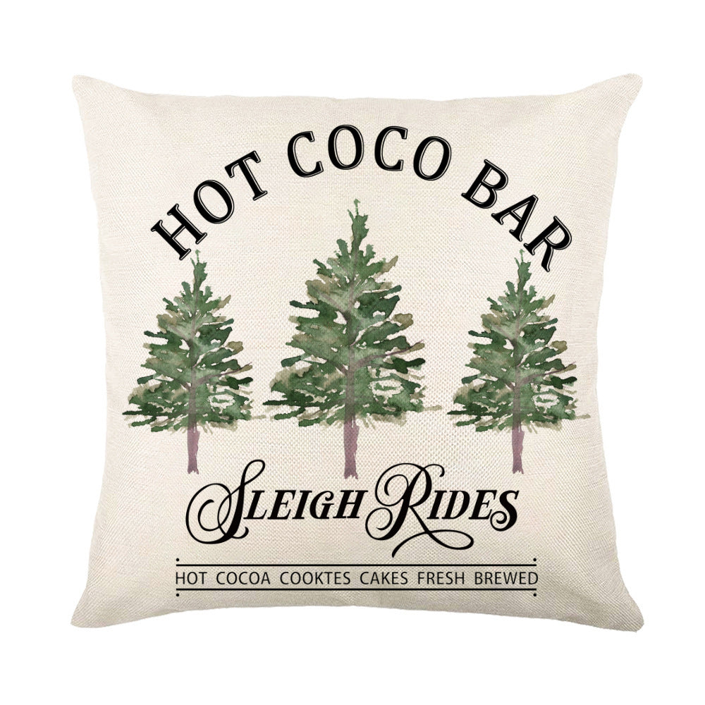 Snowflake Print Christmas Pillow Cover, 45 x 45 cm (photo 24)