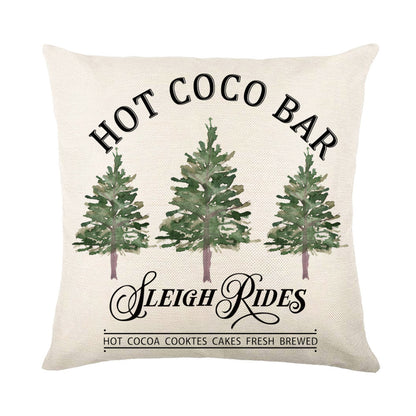 Snowflake Print Christmas Pillow Cover, 45 x 45 cm (photo 24)